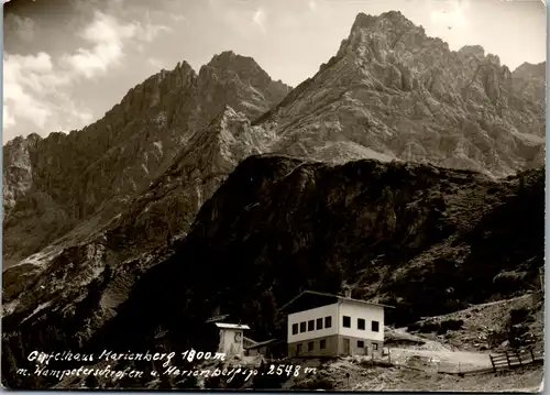 10699 - Tirol - Biberwier , Gipfelhaus Marienberg m. Wampeter Schrofen und Marienbergspitze  - gelaufen 1972