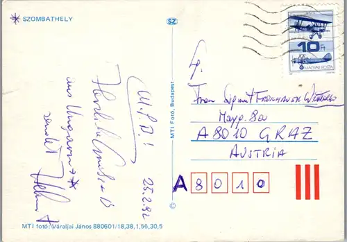 10719 - Ungarn - Szombathely , Ansichtskarte Stadt , Mehrbildkarte - gelaufen 1992