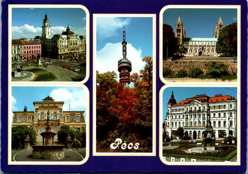 10724 - Ungarn - Pécs , Mehrbildkarte - gelaufen 1992