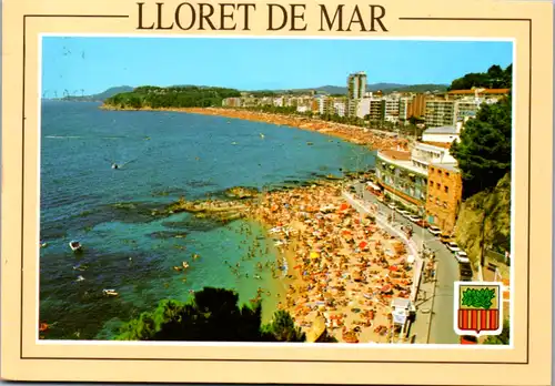 10736 - Costa Brava - Lloret de mar , Strandpanorama , Costa Brava , Vista parcial - gelaufen