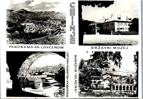 10742 - Montenegro - Cetinje , Panorama sa Lovcenom , Drzavni Muzej , Njegoseva Biljarda , Manastir - nicht gelaufen 1959