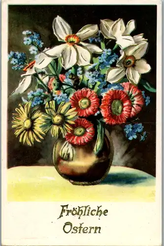 10769 -  - Fröhliche Ostern , Blumen - gelaufen