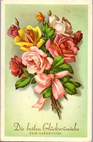 10790 -  - Die besten Glückwünsche zum Geburtstag - gelaufen 1953