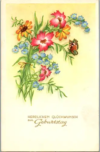 10796 -  - Herzlichen Glückwunsch zum Geburtstag , Blumen - nicht gelaufen