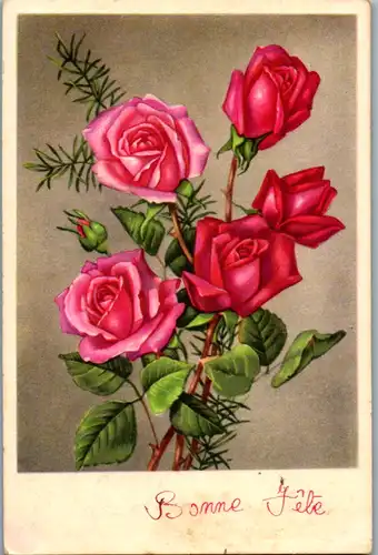 10825 - Motiv - Blumen , Rosen - gelaufen 1942