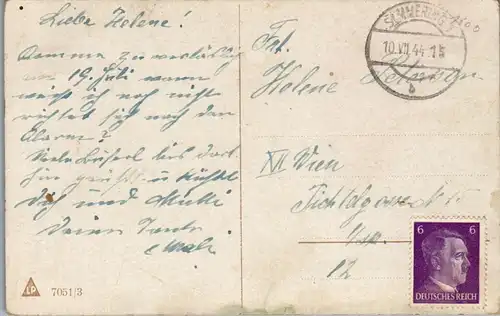 10856 - Künstlerkarte - Landschaft , Haus - gelaufen 1944