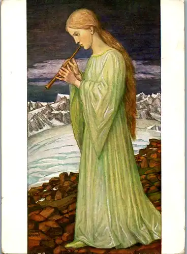 10879 - Künstlerkarte - Auf freier Höhe , signiert Matthäus Schiestl - gelaufen 1930