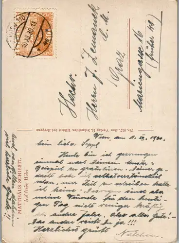 10879 - Künstlerkarte - Auf freier Höhe , signiert Matthäus Schiestl - gelaufen 1930