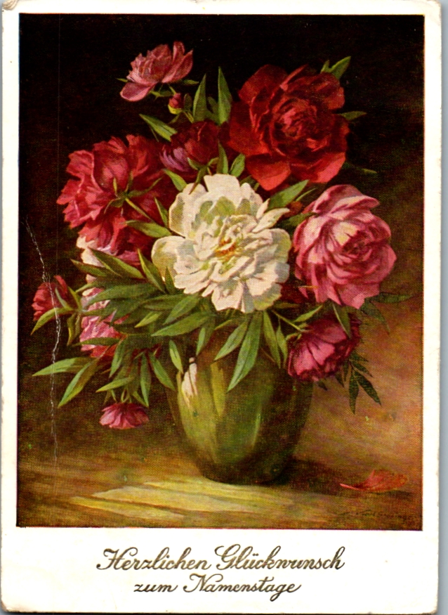 10883 Herzlichen Glückwunsch zum Namenstage , signiert gelaufen