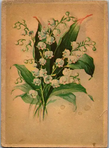 10887 - Motiv - Blumen , Maiglöckchen - gelaufen 1947