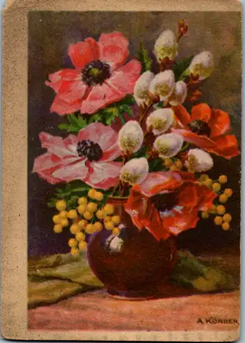 10889 - Motiv - Blumen , signiert A. Körber - nicht gelaufen