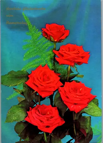 10905 -  - Herzliche Glückwünsche zum Namenstag , Rosen , Blumen - nicht gelaufen