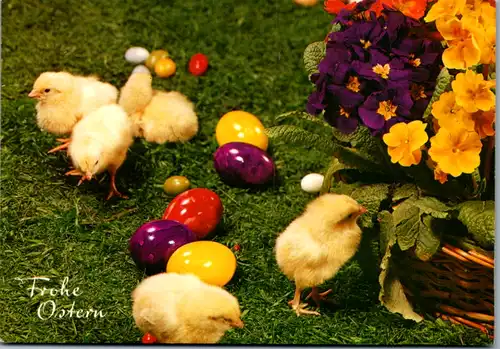 10908 -  - Frohe Ostern , Kücken , Ostereier - nicht gelaufen