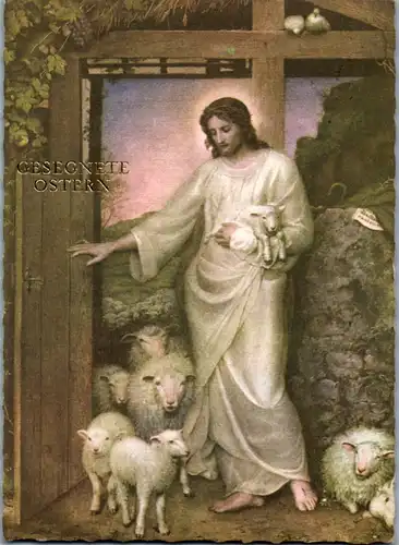 10954 -  - Gesegnete Ostern , Jesus , Osterlamm - gelaufen