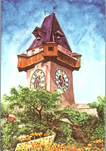 11007 - Steiermark - Graz , Uhrturm , Thomas Böröcz - nicht gelaufen 1976
