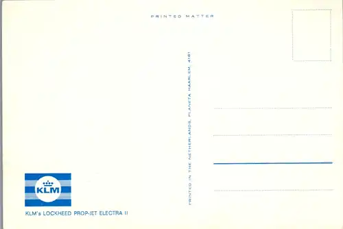 11056 - Flugzeug - KLM's Lockheed Prop-Jet Electra II - nicht gelaufen