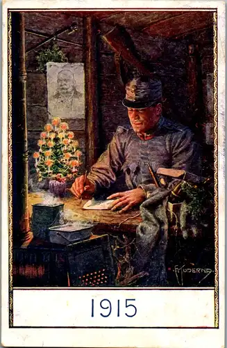 11072 - Militaria - Künstlerkarte , 1915 , Franz Kuderna , K. u. K. Masch. Gew. Abteilung , Feldpost - gelaufen 1915