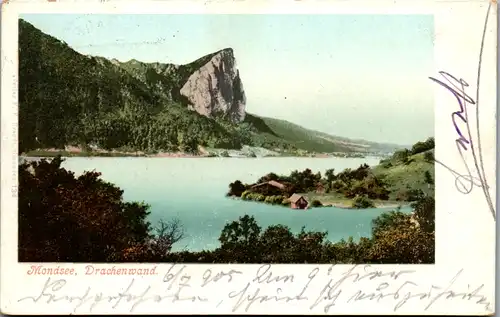 11074 - Oberösterreich - Mondsee , Drachenwand - gelaufen 1905