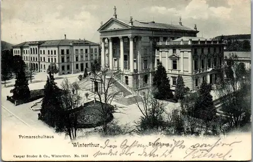 11083 - Schweiz - Winterthur , Stadthaus , Primarschulhaus - gelaufen 1903