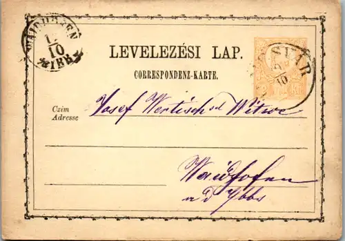11122 - Ungarn - Ganzsache Waidhofen an der Ybbs - gelaufen 1910