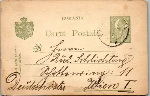 11125 - Rumänien - Ganzsache , Wien - gelaufen 1920