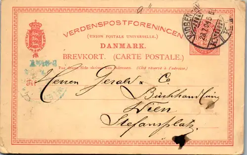 11134 - Dänemark - Ganzsache Wien - gelaufen 1904