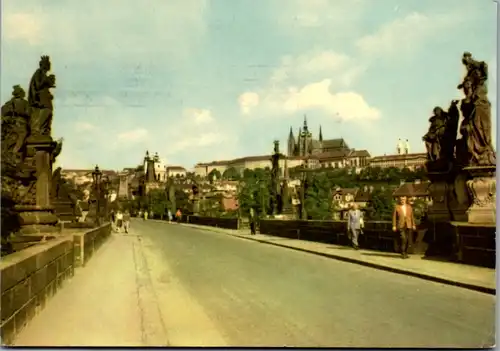 11162 - Tschechische Republik - Prag , Praha , Hradcany s Karlovym mostem , Burg mit Karlsbrücke - gelaufen 1973