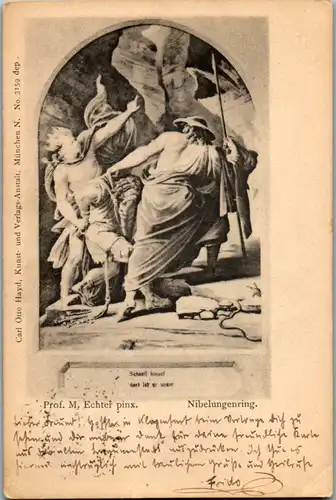 11194 - Künstlerkarte - Nibelungenring , Prof. M. Echter - gelaufen 1890