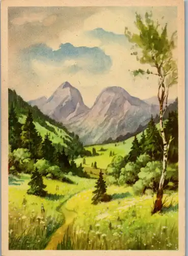 11199 - Künstlerkarte - Landschaft - nicht gelaufen