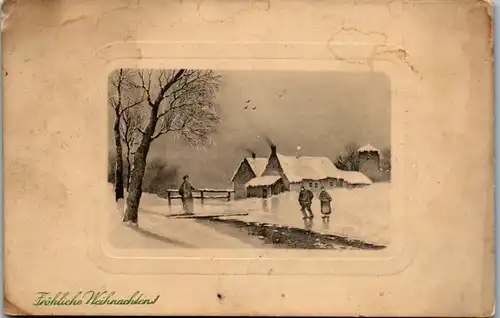10136 - Wien - Fröhliche Weihnachten , Dorflandschaft - gelaufen 1914