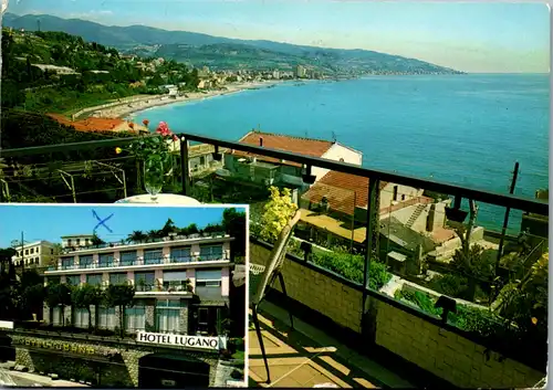 10145 - Italien - Bussana di Sanremo , Hotel Lugano , Riviera dei Fiori - gelaufen 1987