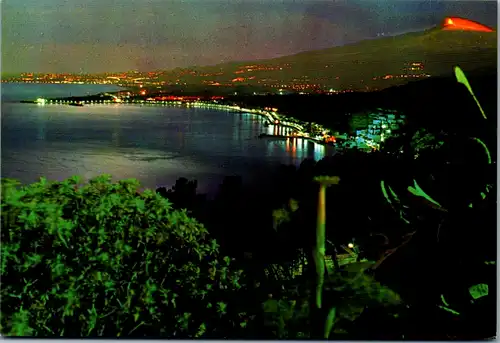 10147 - Italien - Taormina , Panorama notturno , Eruzione 1979 - nicht gelaufen 1979