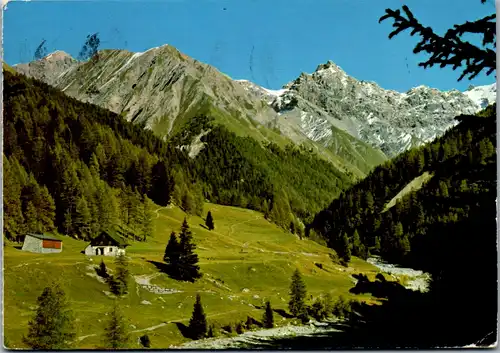 10156 - Schweiz - Parkhütte Varusch , Zuoz und S-chanf , Blick gegen Val Trupchun und Piz Fier - gelaufen 1973