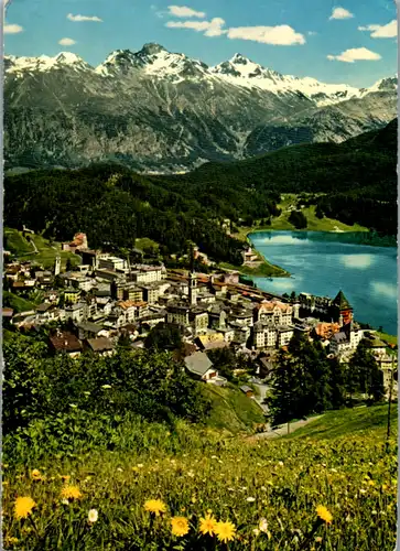 10162 - Schweiz - St. Moritz , Blick gegen Piz Languard - gelaufen