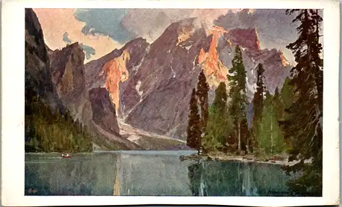 10169 - Künstlerkarte - Berglandschaft , See , signiert - nicht gelaufen