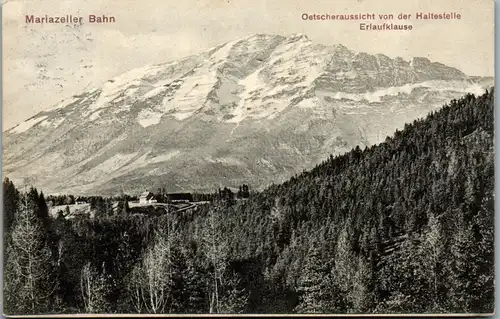 10185 - Niederösterreich - Mariazeller Bahn , Ötscheraussicht von der Haltestelle Erlaufklause - gelaufen 1907/08