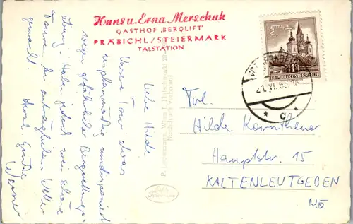 10219 - Steiermark - Blick vom Polster auf die Griesmauer - gelaufen 1965
