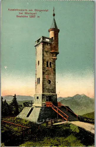 10255 - Steiermark - Mariazell , Aussichtswarte am Bürgeralpl - nicht gelaufen 1912