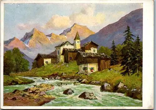 10283 - Künstlerkarte - Berglandschaft , Berghütten , J. Hecker - nicht gelaufen