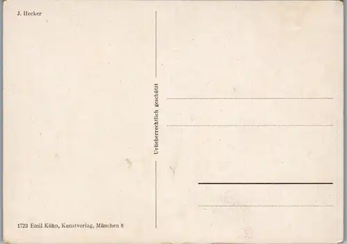 10283 - Künstlerkarte - Berglandschaft , Berghütten , J. Hecker - nicht gelaufen