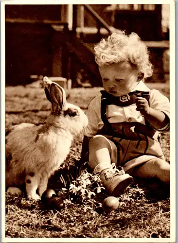 10284 -  - Motiv , Kind , Osterhase - nicht gelaufen