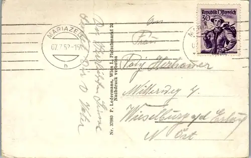 10313 - Steiermark - Mariazell , Übersicht , Basilika - gelaufen 1952