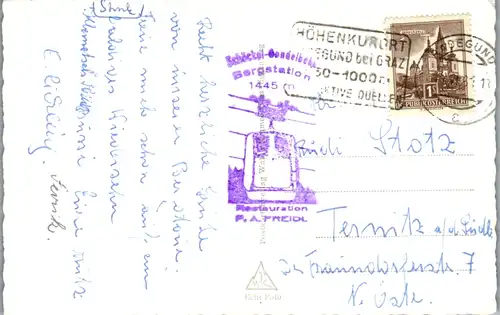 10319 - Steiermark - Schöckl , Stubenberghaus , Nordlift , Bergstation , Mehrbildkarte - gelaufen 1961