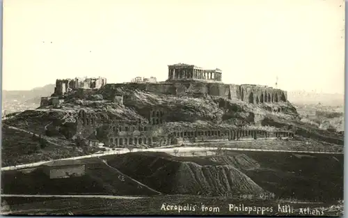 10331 - Griechenland - Athen , Acropolis from Philopappos hill , Akropolis - nicht gelaufen