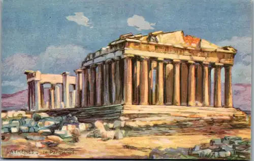 10342 - Künstlerkarte - Athen , Le Parthenon - nicht gelaufen