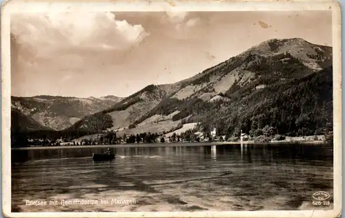 10350 - Steiermark - Mariazell , Erlafsee , Erlaufsee mit Gemeindealpe , Ruderboot - nicht gelaufen 1943/44