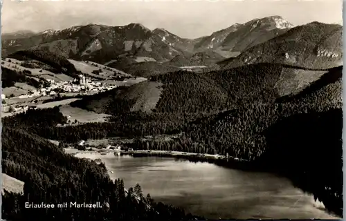 10354 - Steiermark - Mariazell , Erlaufsee mit Mariazell  - gelaufen 1954