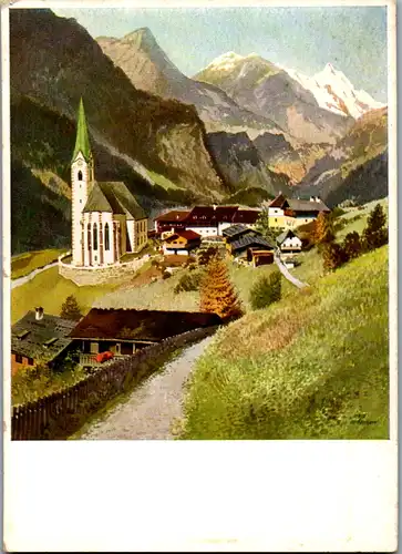 10361 - Künstlerkarte - Heiligenblut mit Großglockner , signiert J. Süssmayr - nicht gelaufen 1944