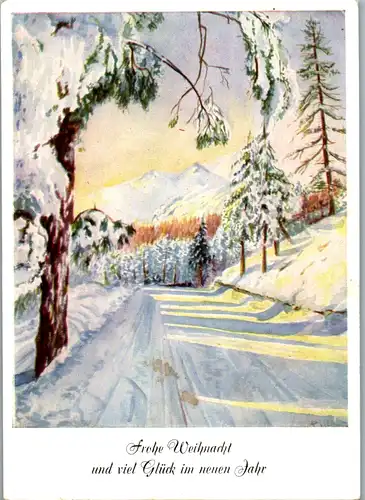 10370 -  - Frohe Weihnachten und viel Glück im neuen Jahr , Winterlandschaft , P. I. Northcott - nicht gelaufen