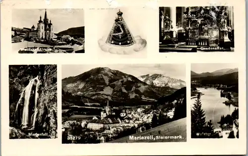 10374 - Steiermark - Mariazell , Marienfall , Gnadenaltar , Walster , Wallfahrtskirche , Mehrbildkarte - gelaufen 1951